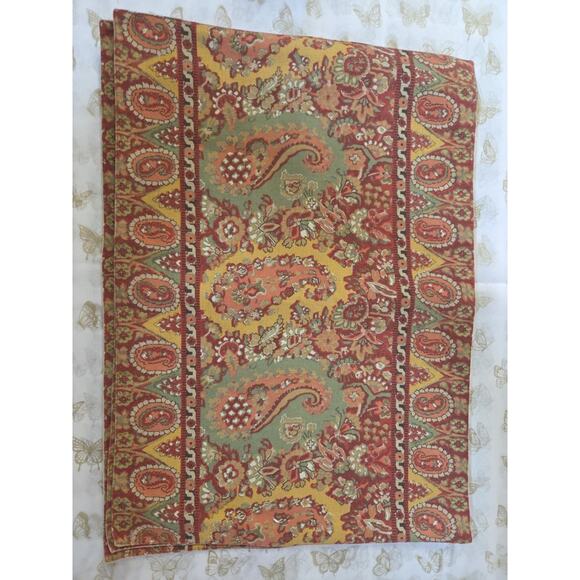 Pottery Barn Placemats Set 4 Brown Orange Fabric Paisley Autumn 🍂 - Picture 1 of 8